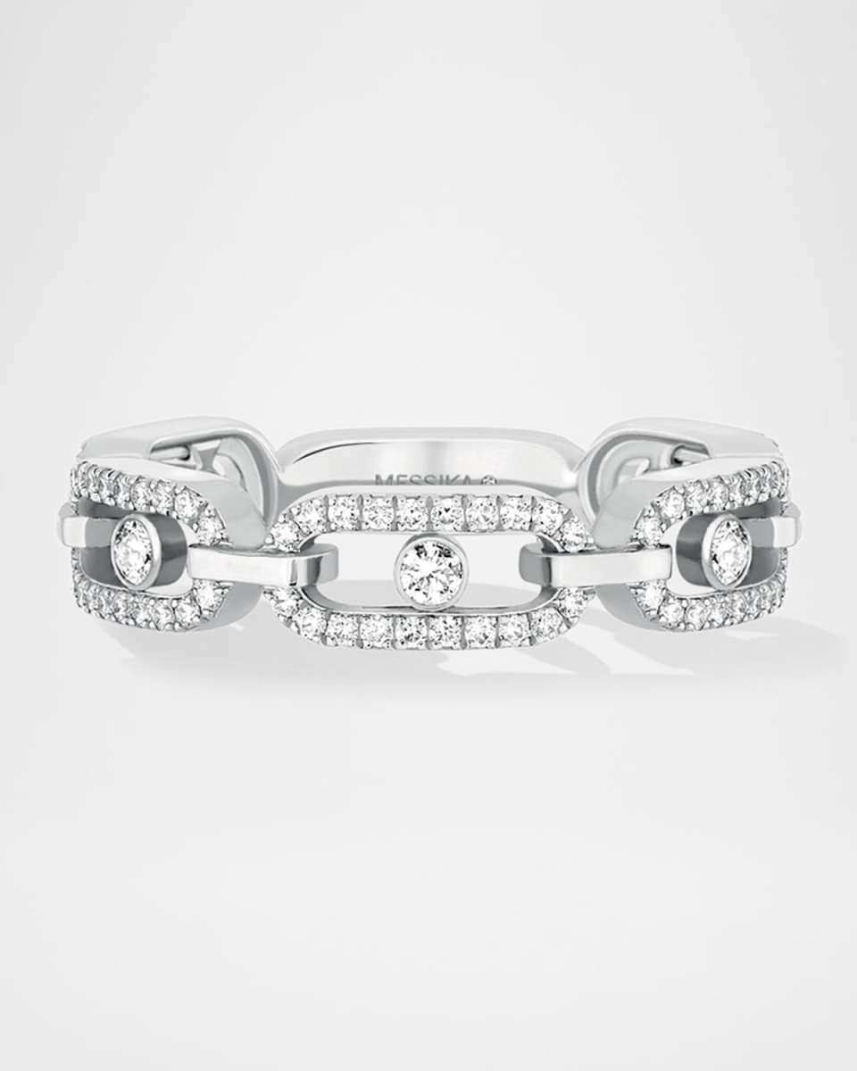 MOVE UNO 18K WHITE GOLD DIAMOND PAVE RING